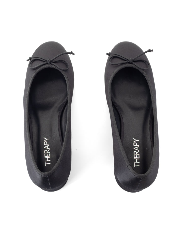 Diana Ballet Heel Black Satin