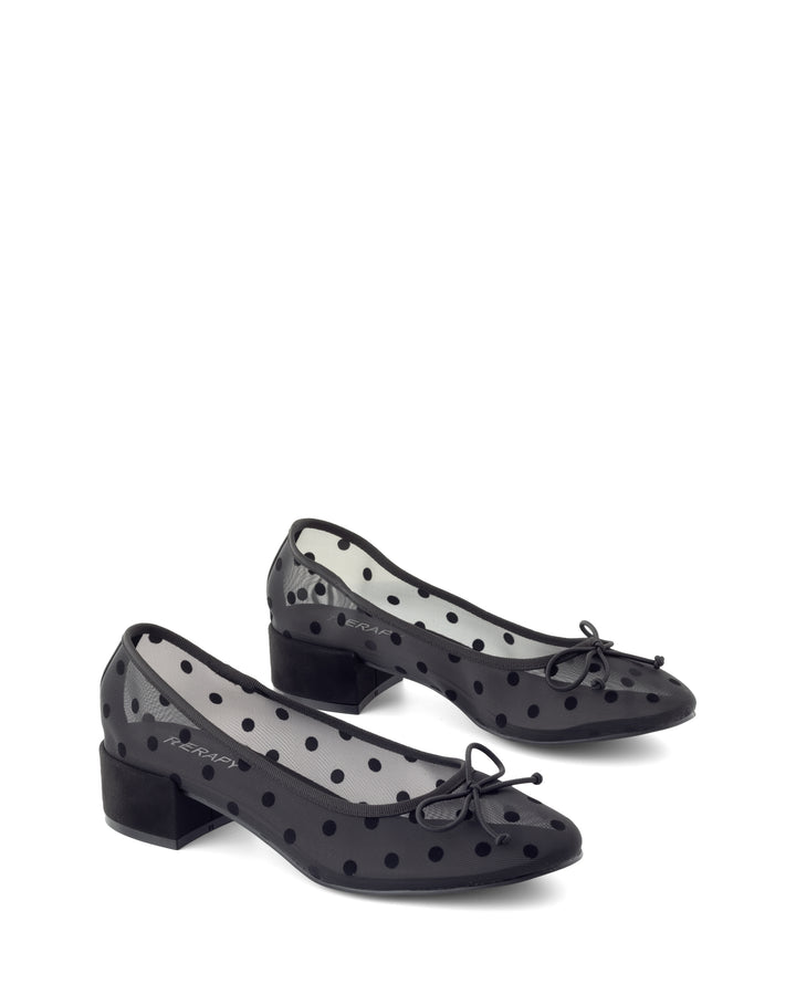 Diana Ballet Heel Black Polkadot