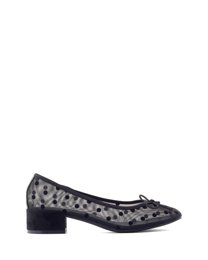 Diana Ballet Heel Black Polkadot