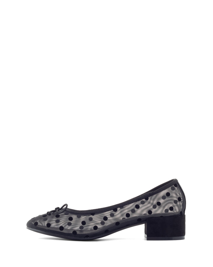 Diana Ballet Heel Black Polkadot