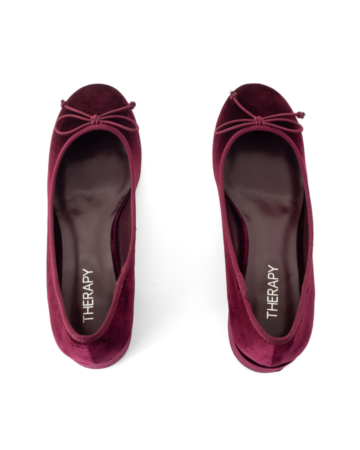 Diana Ballet Heel Bordeaux Velvet