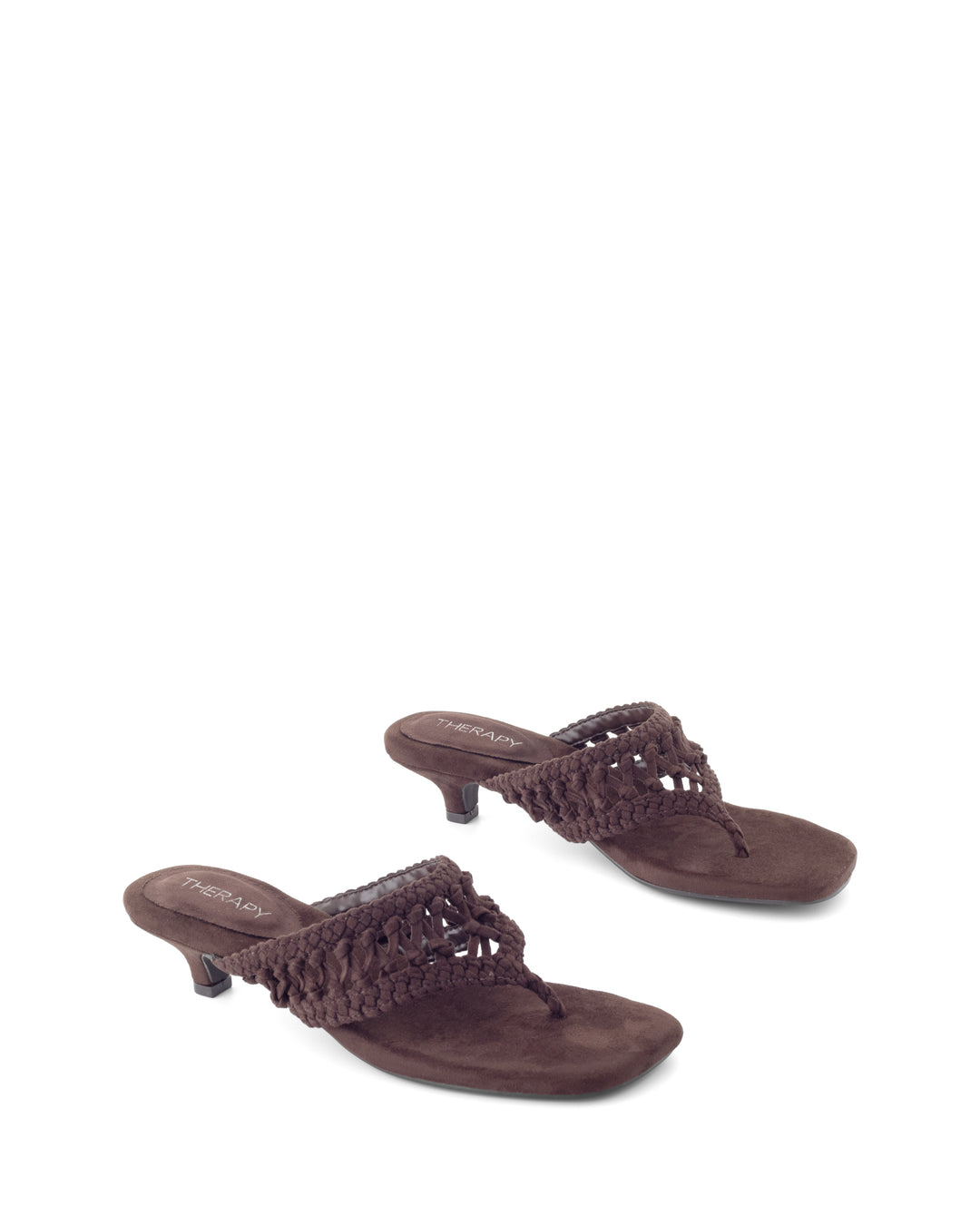 Cannes Thong Heel Chocolate Suede