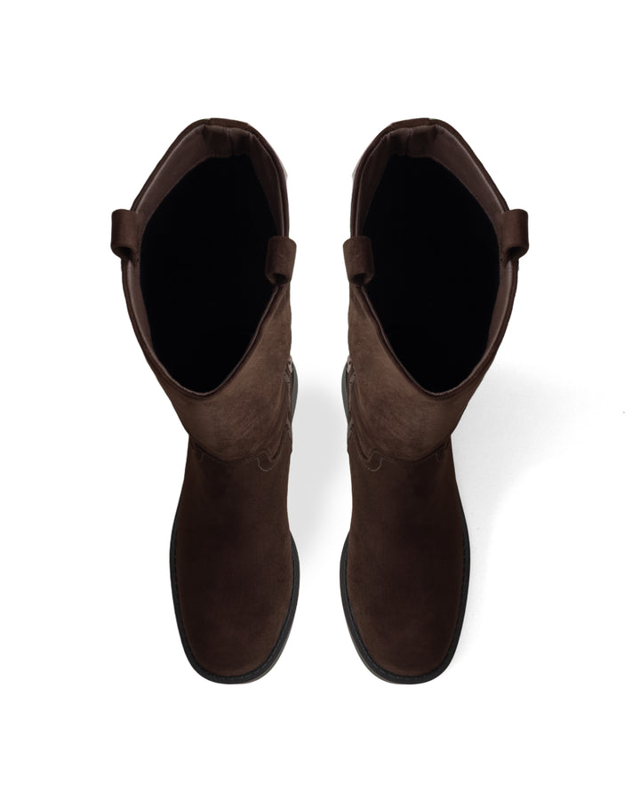 Albany Tall Boot Chocolate Faux Suede