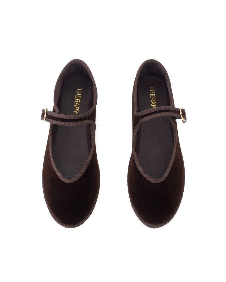 Alegria Ballet Flat Chocolate Velvet