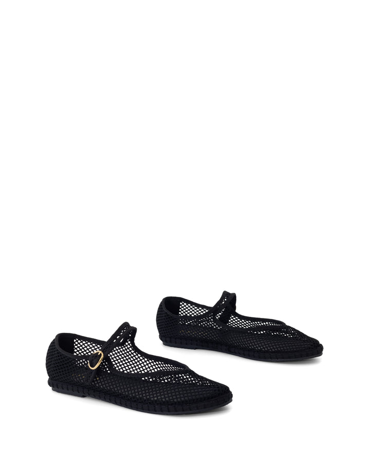 Alicante Ballet Flat Black Mesh