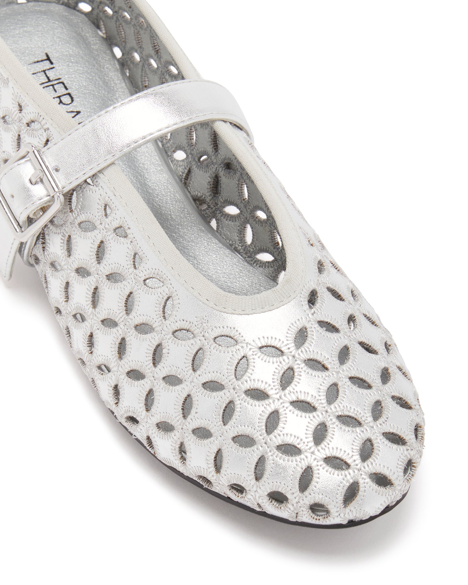 Therapy Shoes Amara Silver Metallic | Women's Flat | Ballet | Cut-Out