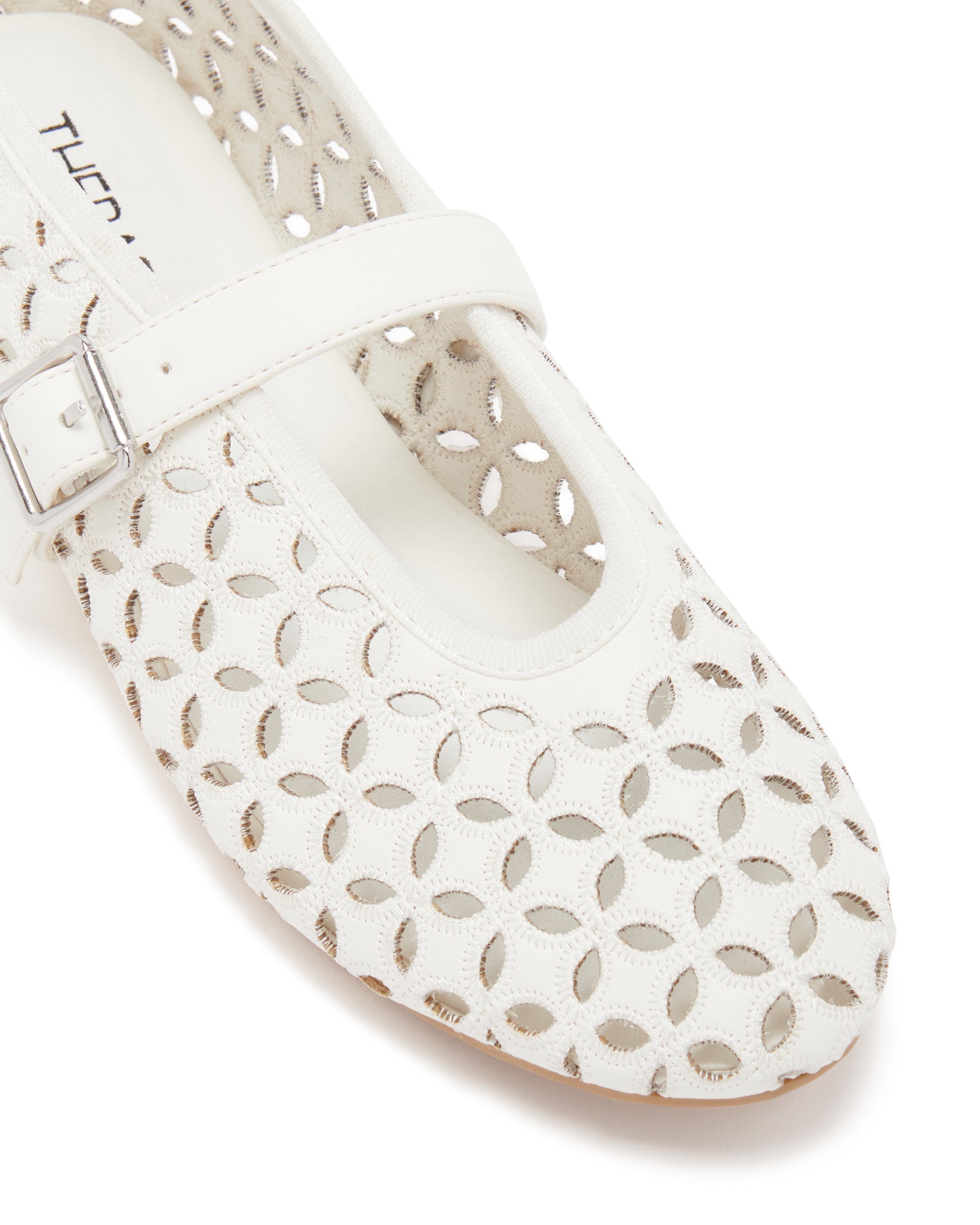Therapy Shoes Amara White Smooth | Women's Flat | Ballet | Cut-Out