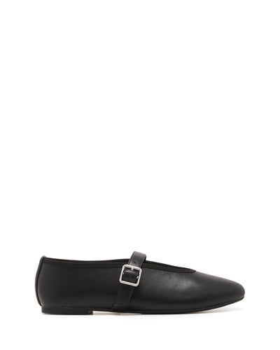 Therapy Shoes Amina Black Smooth | Women's Flat | Ballet | Round Toe