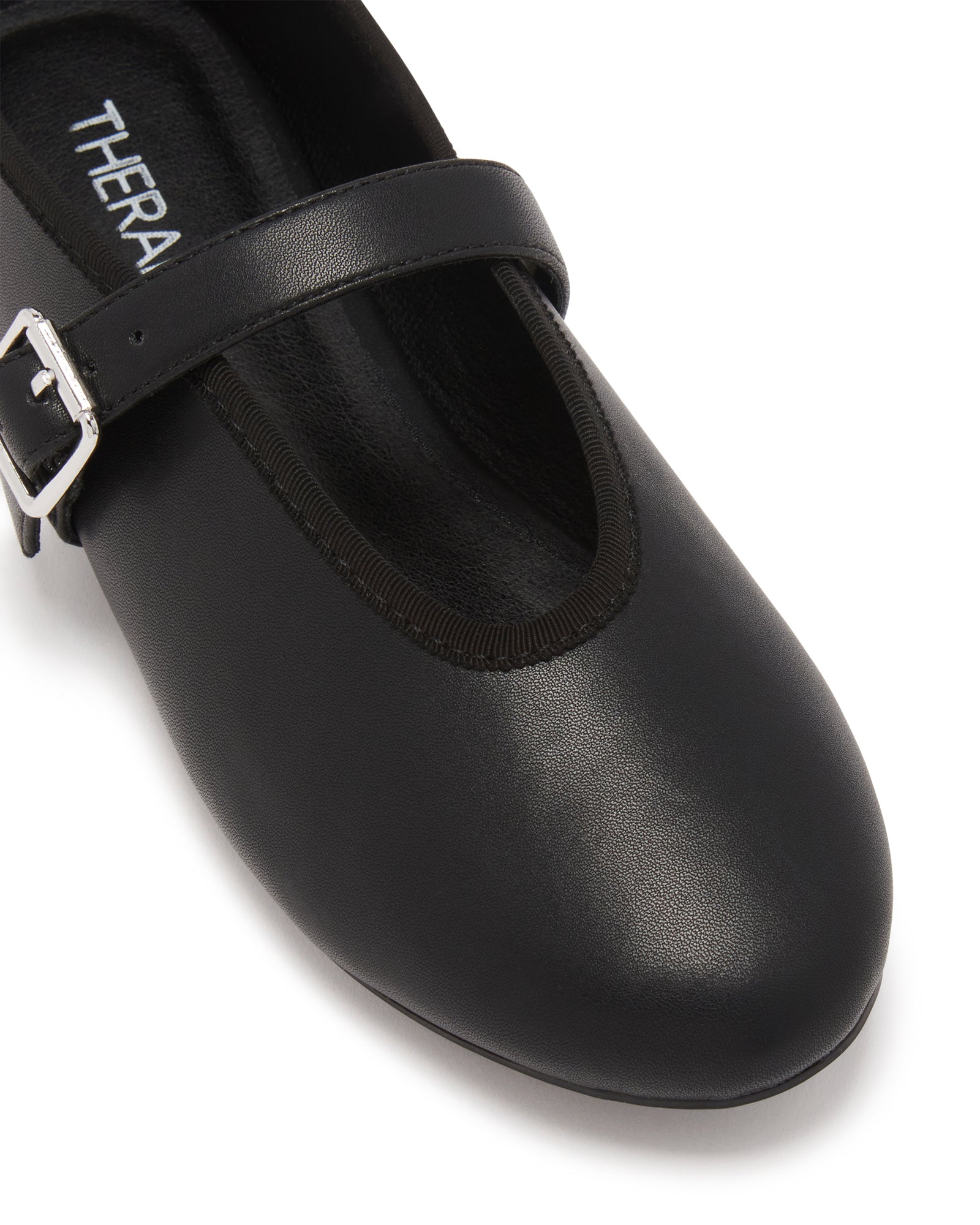 Therapy Shoes Amina Black Smooth | Women's Flat | Ballet | Round Toe