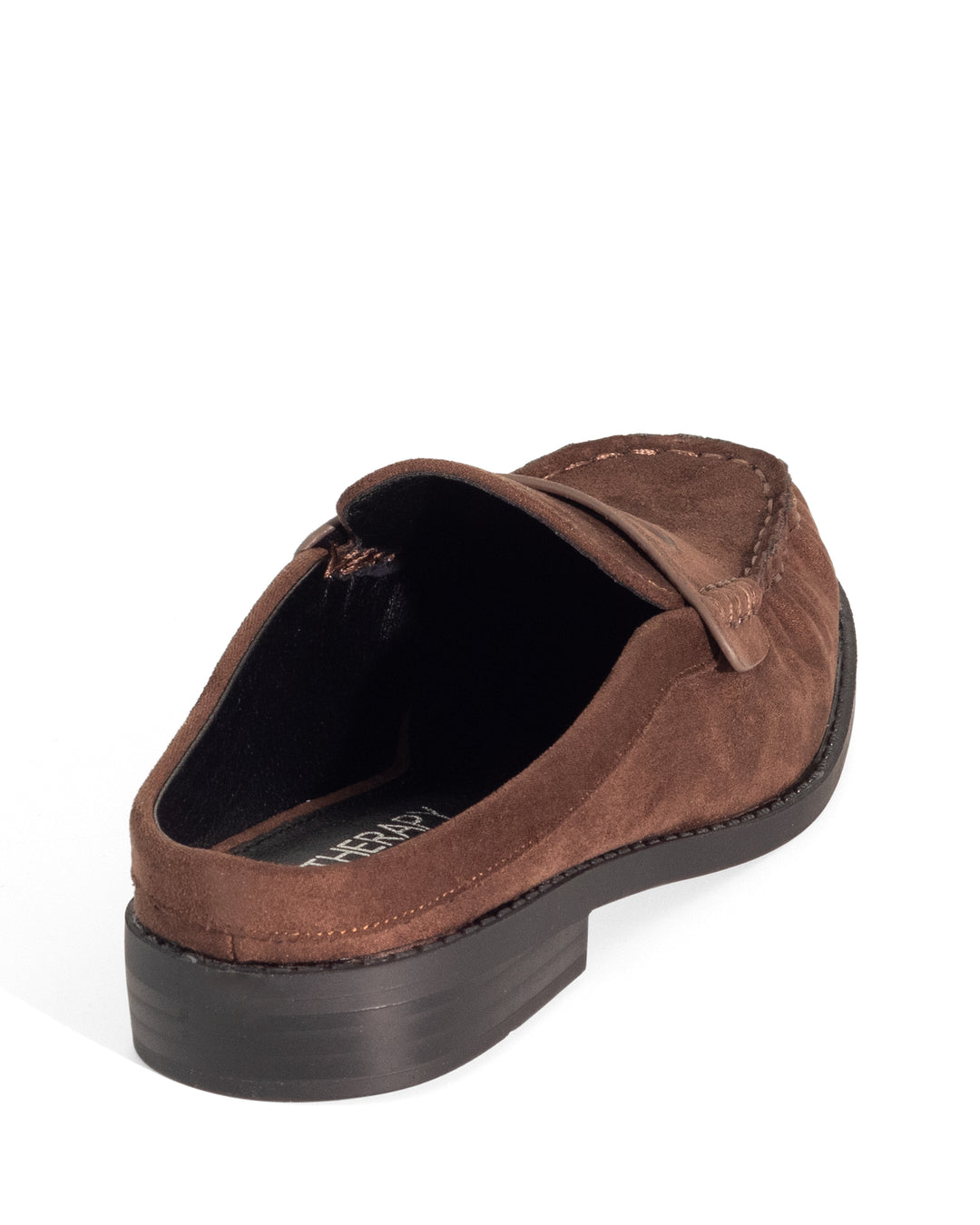 Atticus Loafer Mule Chocolate Faux Suede