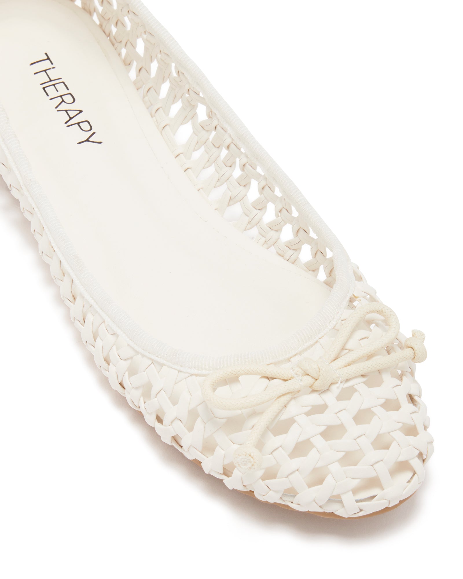 Therapy Shoes Aysha Bone Smooth | Women's Flat | Ballet | Woven | Bow
