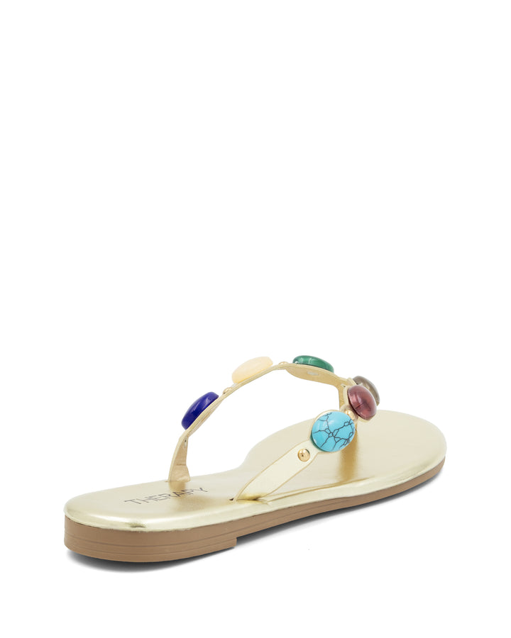 Barth Gemstone Thong Sandal Gold