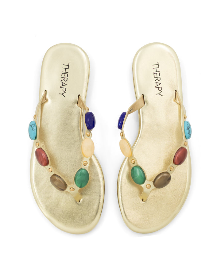 Barth Gemstone Thong Sandal Gold