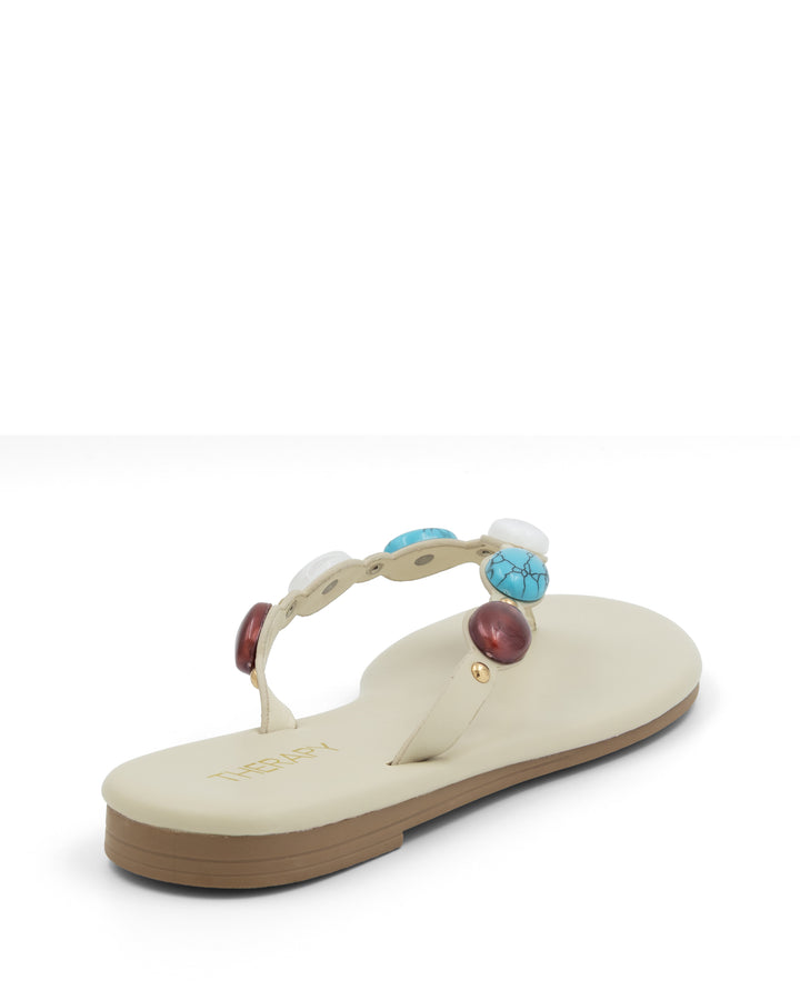 Barth Gemstone Thong Sandal Ivory