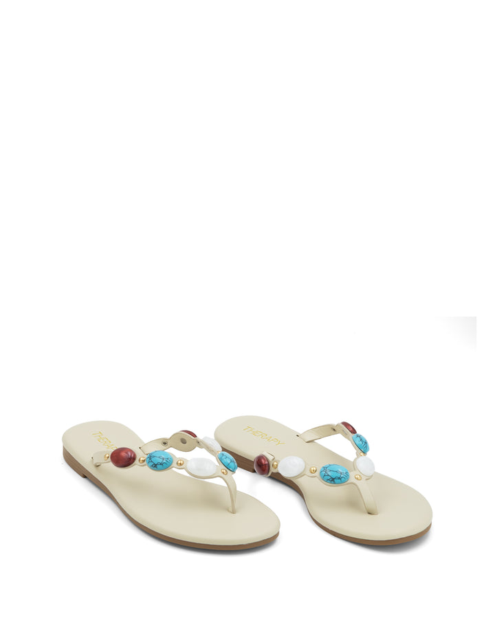 Barth Gemstone Thong Sandal Ivory