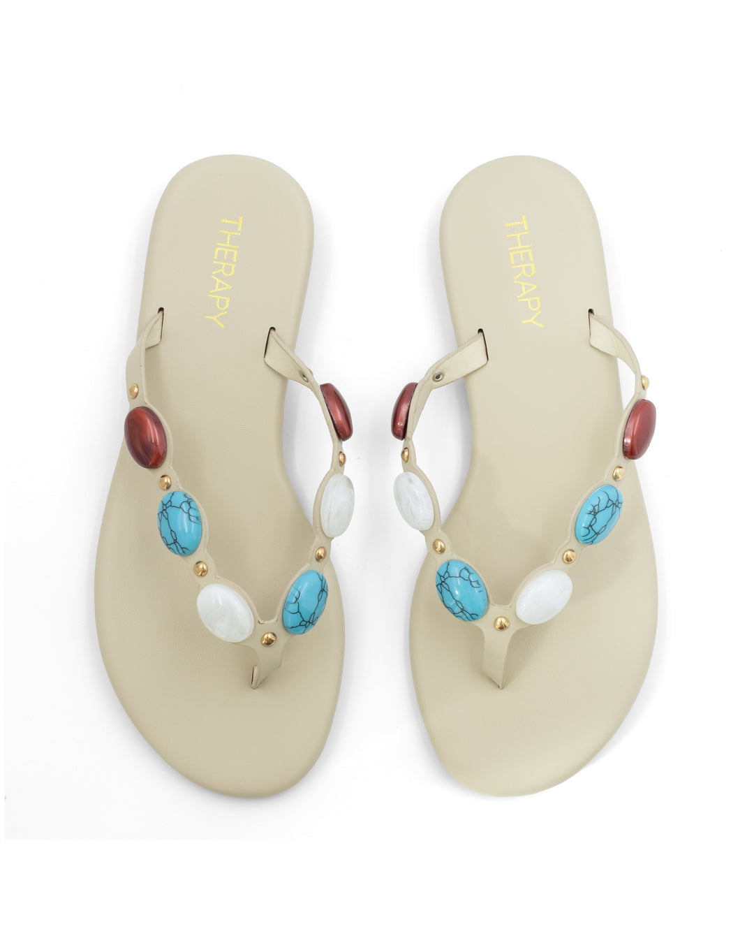 Barth Gemstone Thong Sandal Ivory