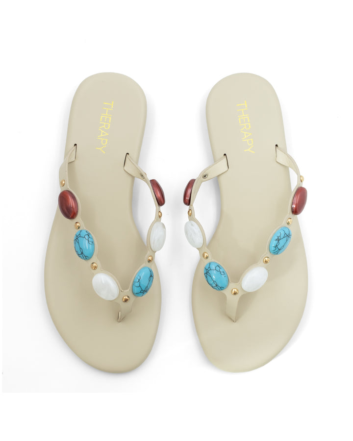 Barth Gemstone Thong Sandal Ivory