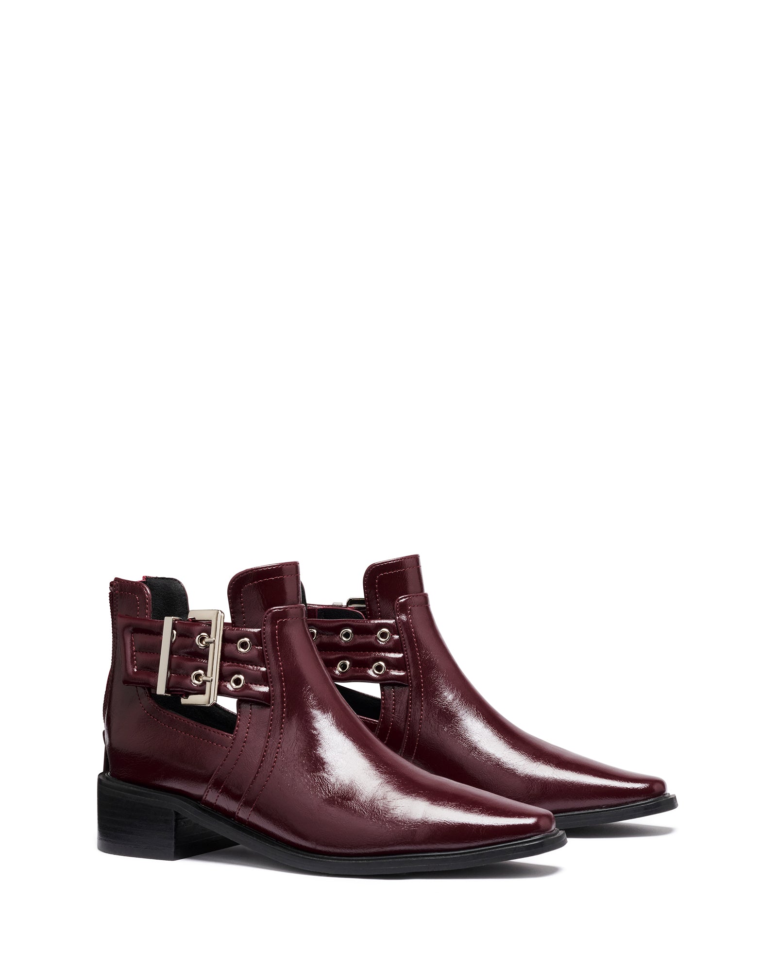 Baylee Ankle Boot Bordeaux Crinkle Patent
