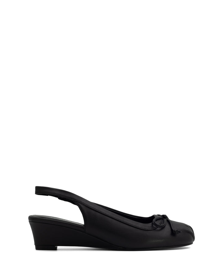 Cate Slingback Wedge Black