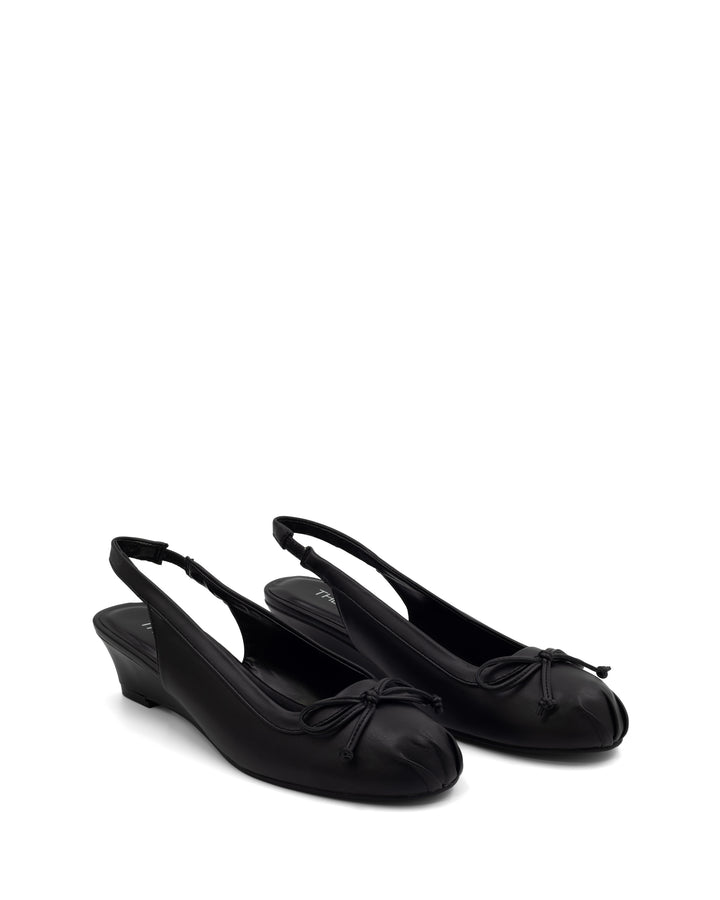 Cate Slingback Wedge Black
