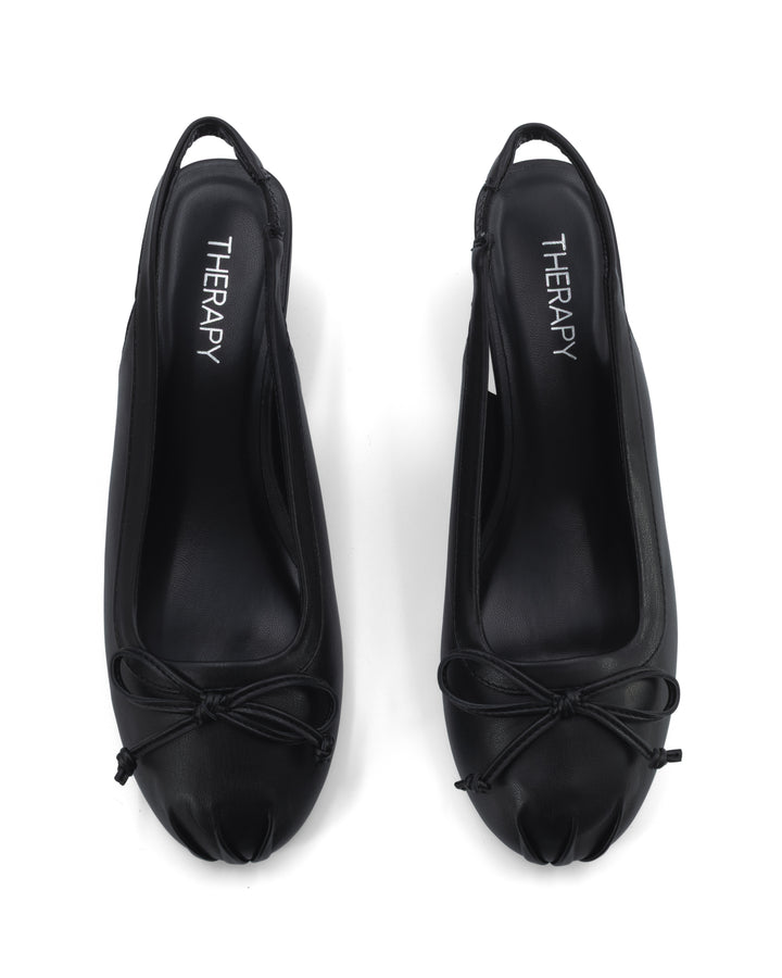 Cate Slingback Wedge Black