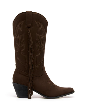 Chaos Western Boot Chocolate Microsuede – Therapy Shoes