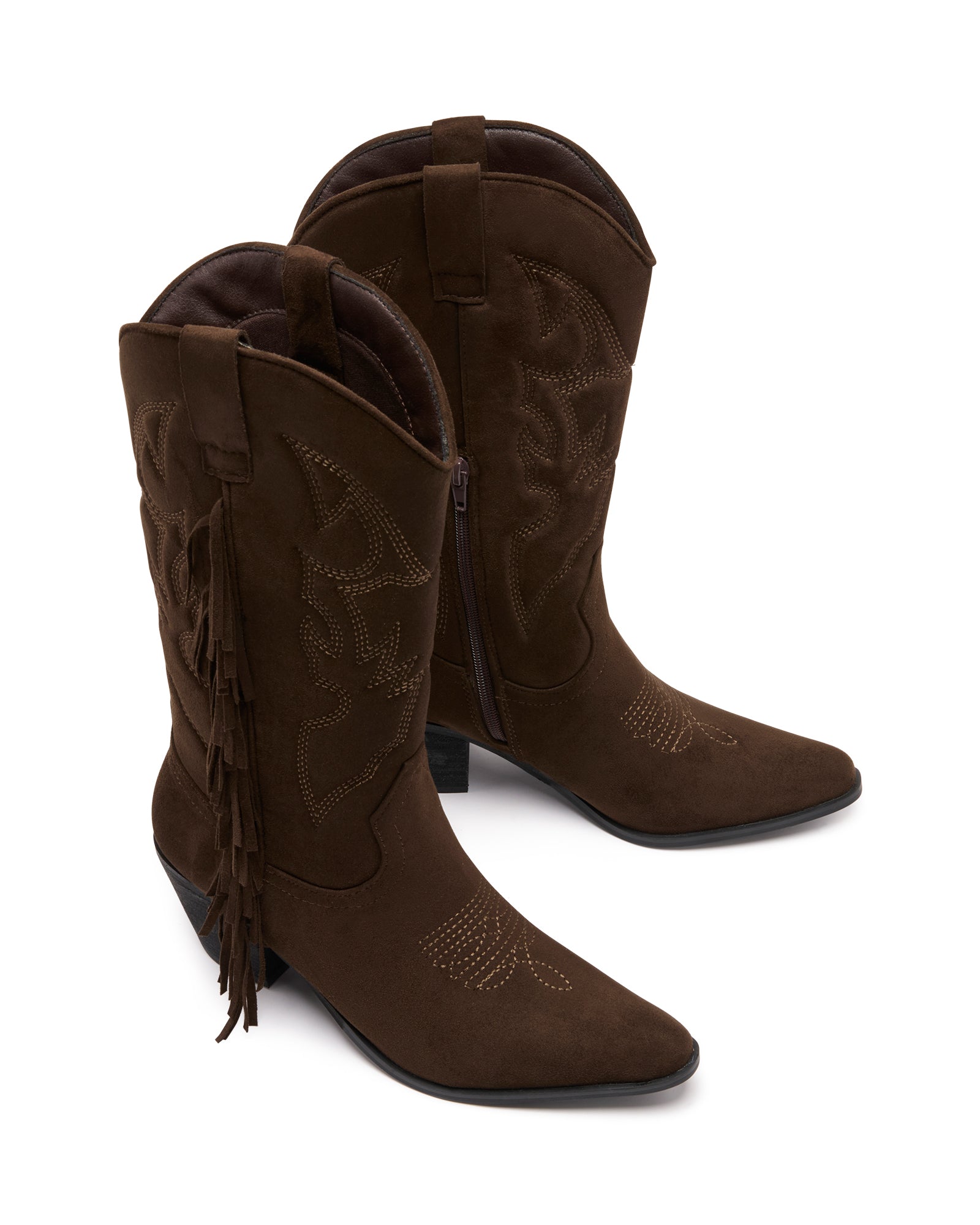 Chaos Western Boot Chocolate Microsuede