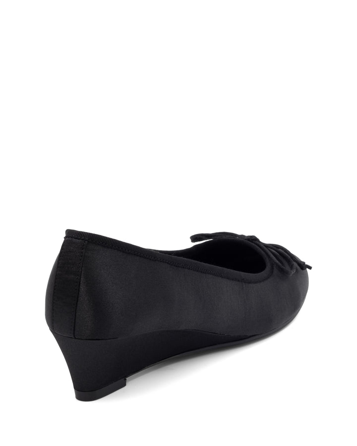 Charli Wedge Ballet Black Satin