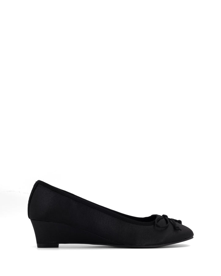 Charli Wedge Ballet Black Satin