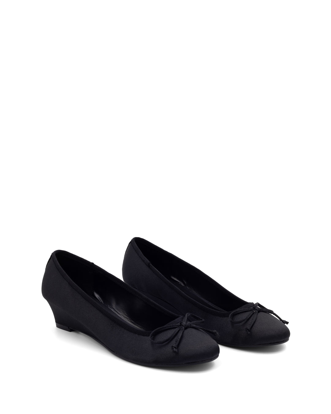 Charli Wedge Ballet Black Satin