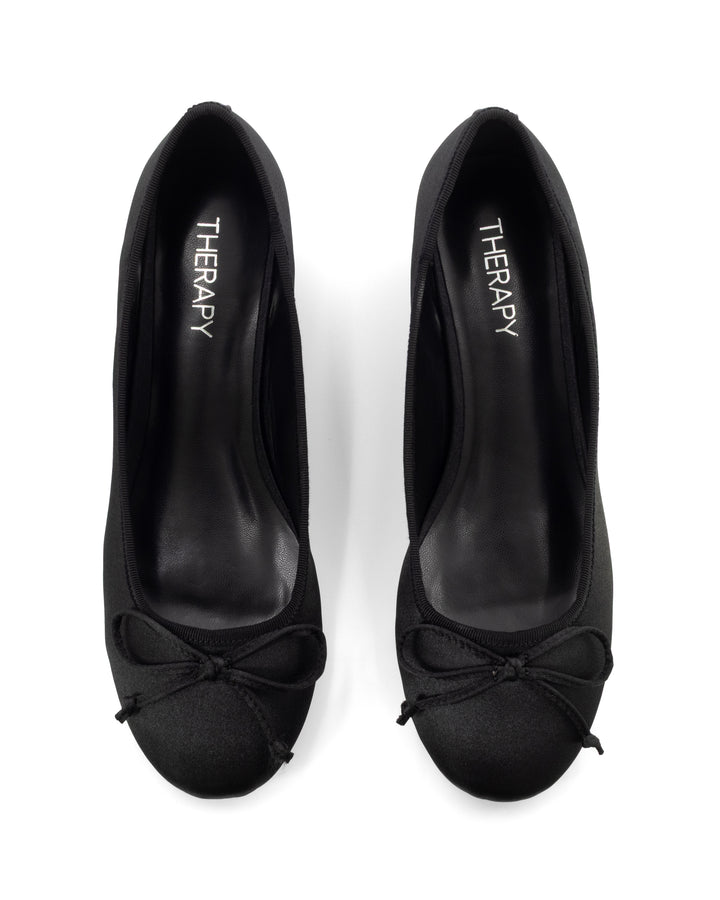 Charli Wedge Ballet Black Satin