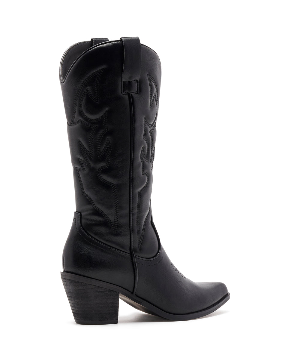 THERAPY Clayton Cowboy Boot White Faux Suede