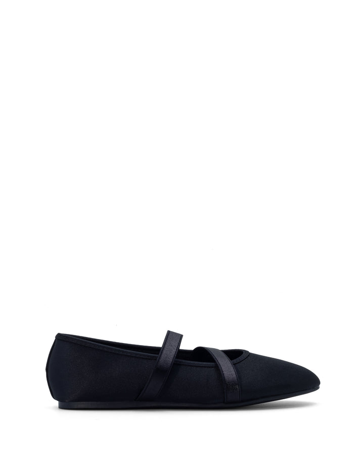 Dancer Ballet Flat Black Satin