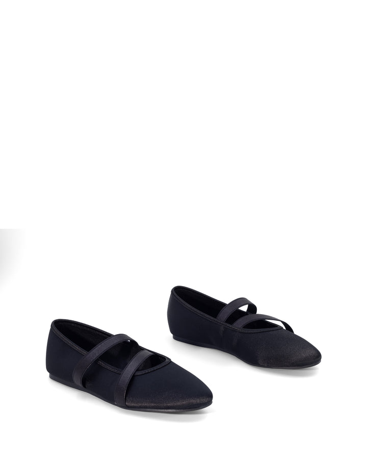 Dancer Ballet Flat Black Satin