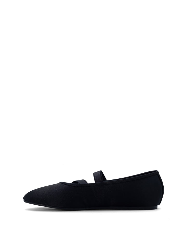 Dancer Ballet Flat Black Satin