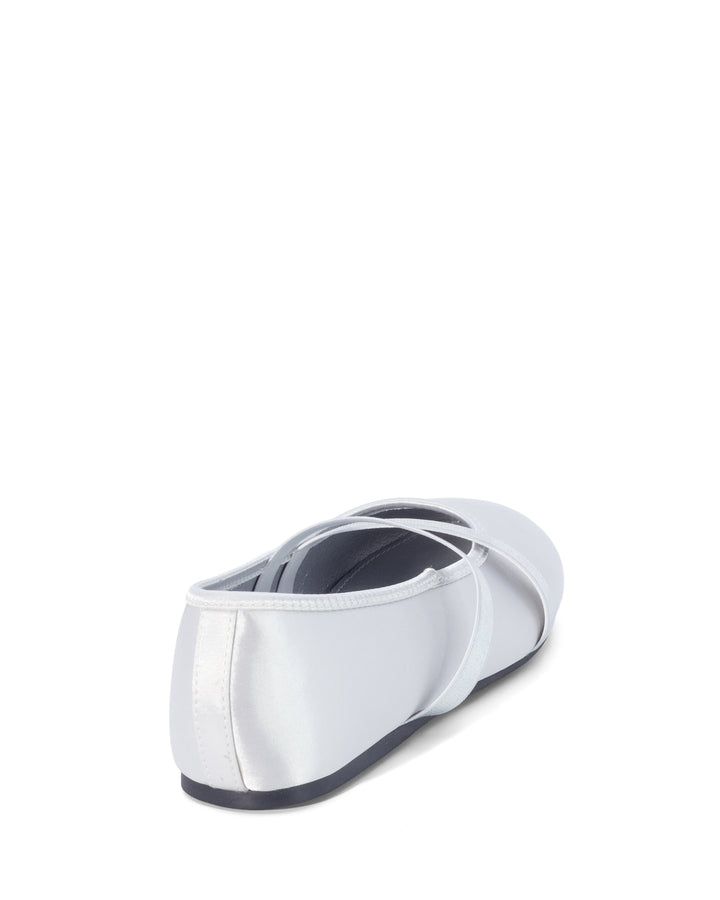Dancer Ballet Flat Silver Satin