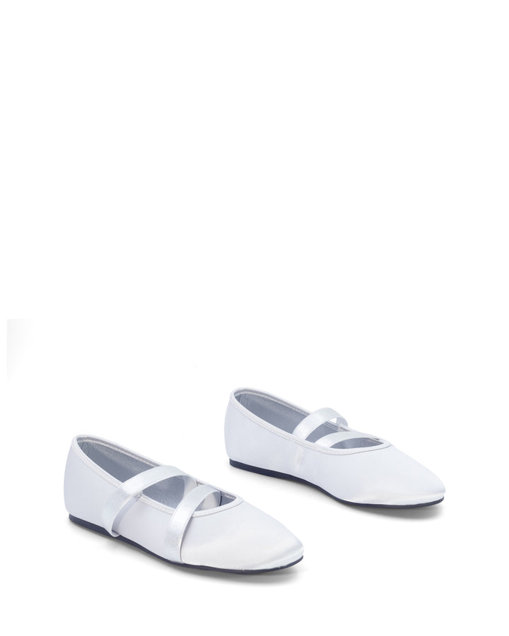 Dancer Ballet Flat Silver Satin