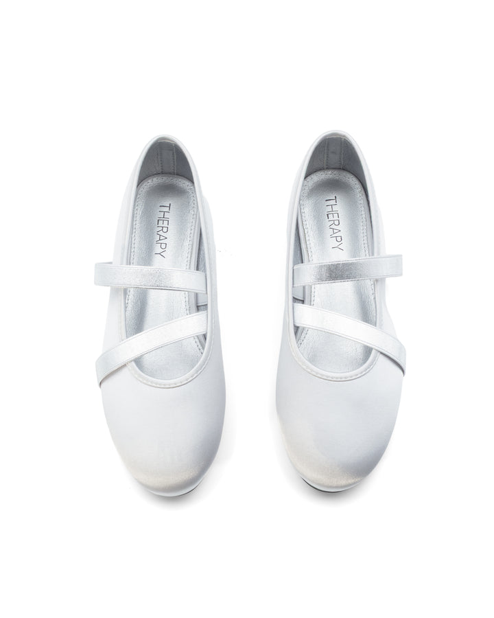 Dancer Ballet Flat Silver Satin