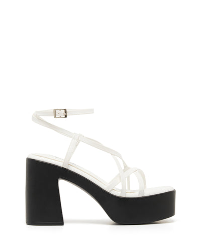 Therapy Shoes Daze White Smooth | Women's Heels | Sandals | Platform 