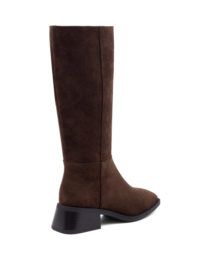 Dena Tall Boot Chocolate Faux Suede