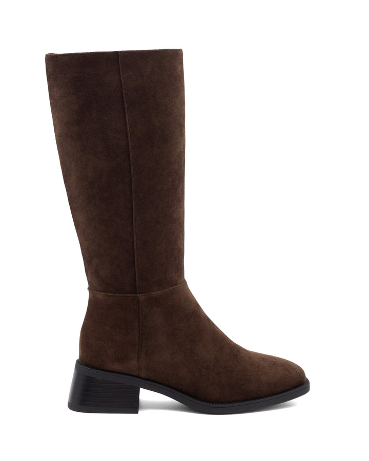 Dena Tall Boot Chocolate Faux Suede
