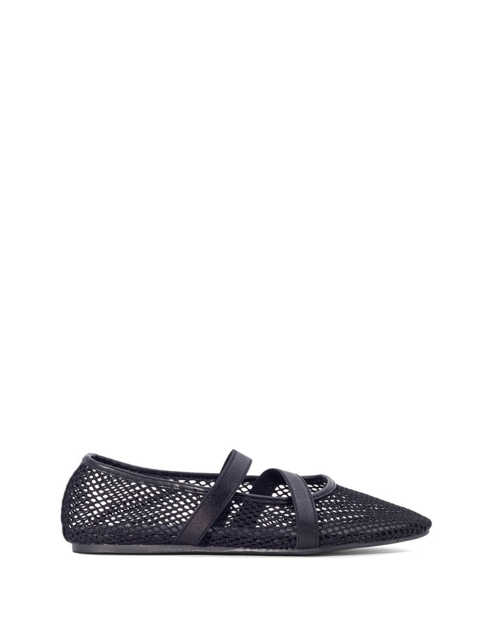 District Ballet Flat Black Mesh