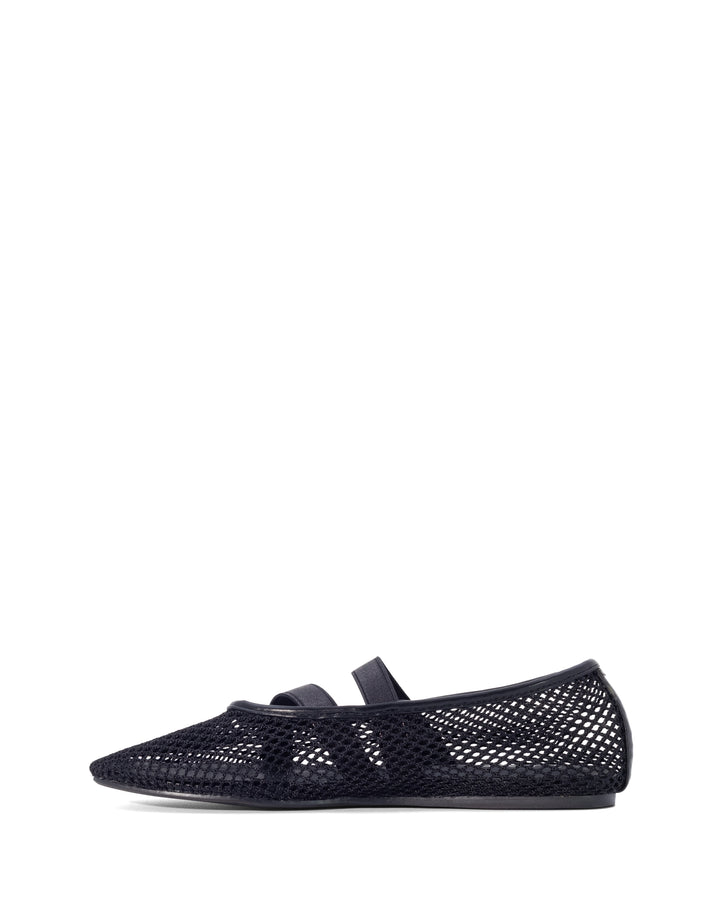 District Ballet Flat Black Mesh