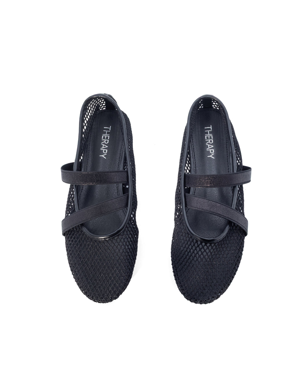 District Ballet Flat Black Mesh