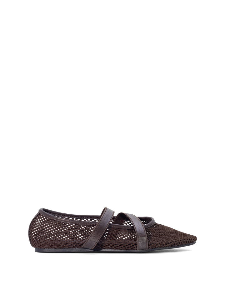 District Ballet Flat Chocolate Mesh