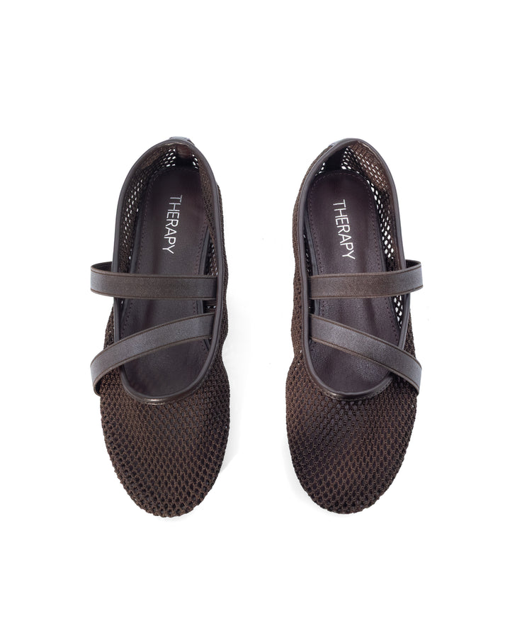 District Ballet Flat Chocolate Mesh