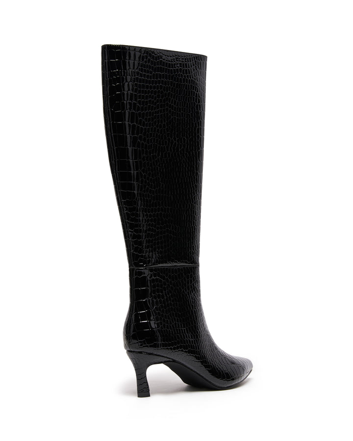 Dove Tall Boot Black Croc