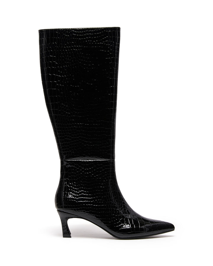 Dove Tall Boot Black Croc