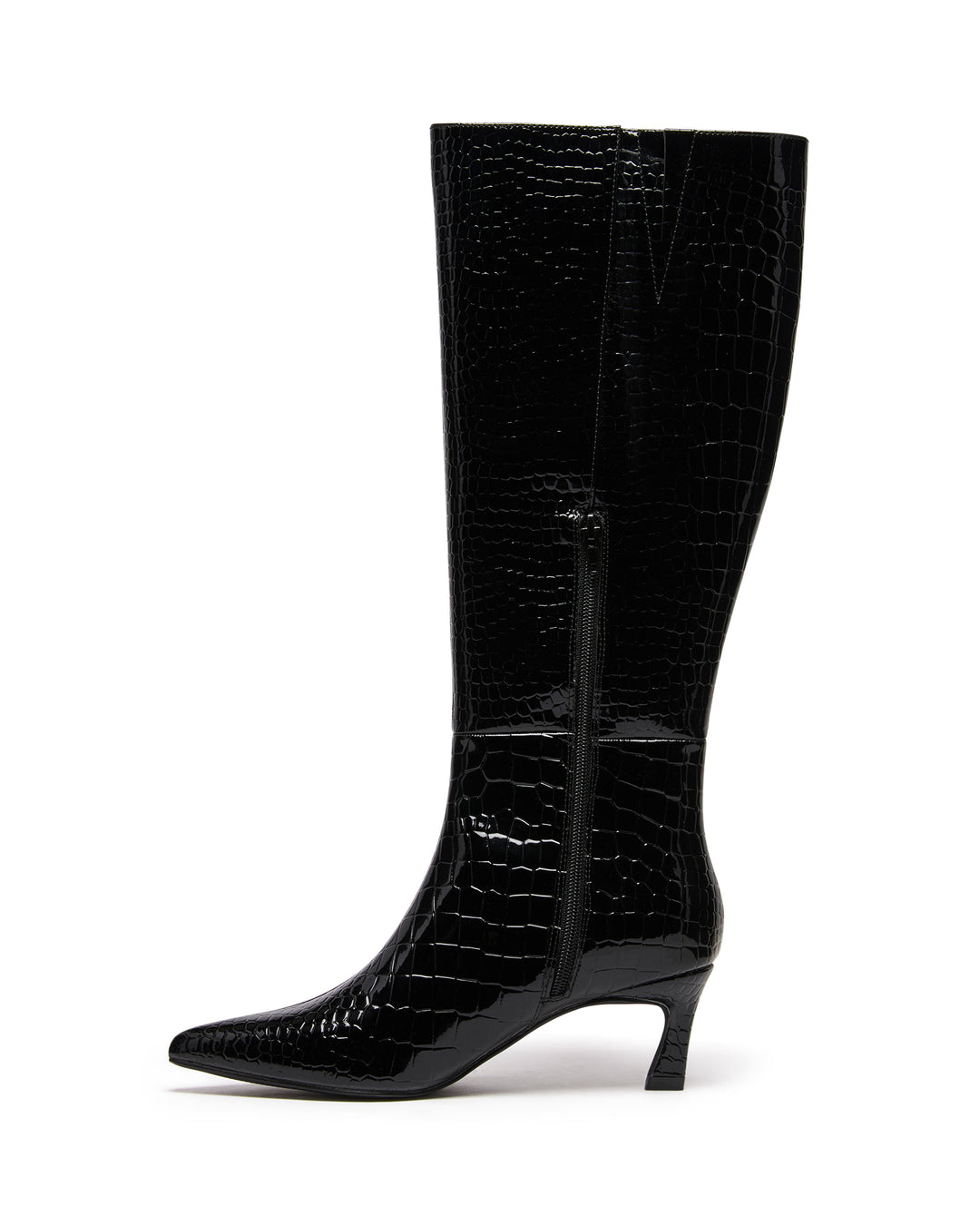 Dove Tall Boot Black Croc