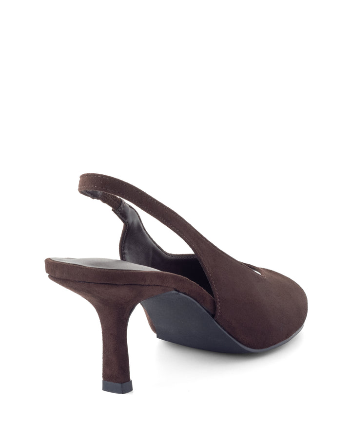 Eager Slingback Pump Chocolate Faux Suede